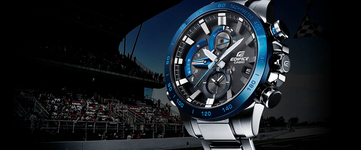Часы со спортивным дизайном CASIO Edifice обращаются к автогоночной тематике и миру высоких скоростей Формулы 1