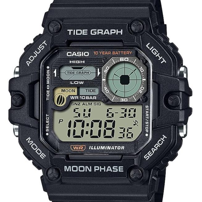 CASIO WS-1700H: наручные часы с графиками приливов и данных о луне