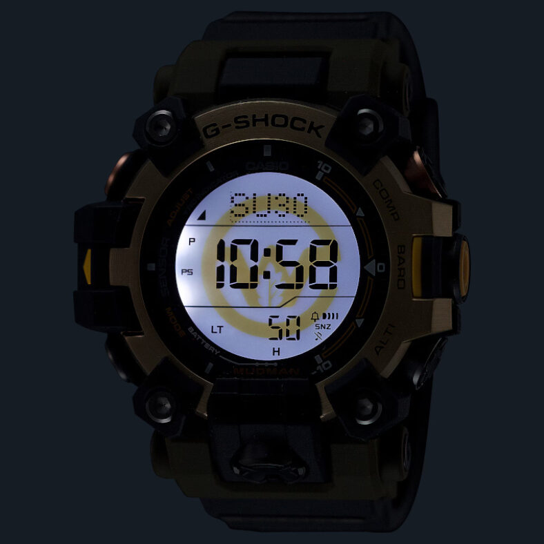 CASIO Mudman GW-9501KJ-8JR логотип на дисплее