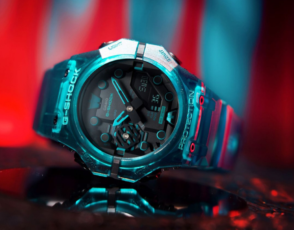 G-SHOCK GA-B001G-2A полупрозрачные бирюзовые