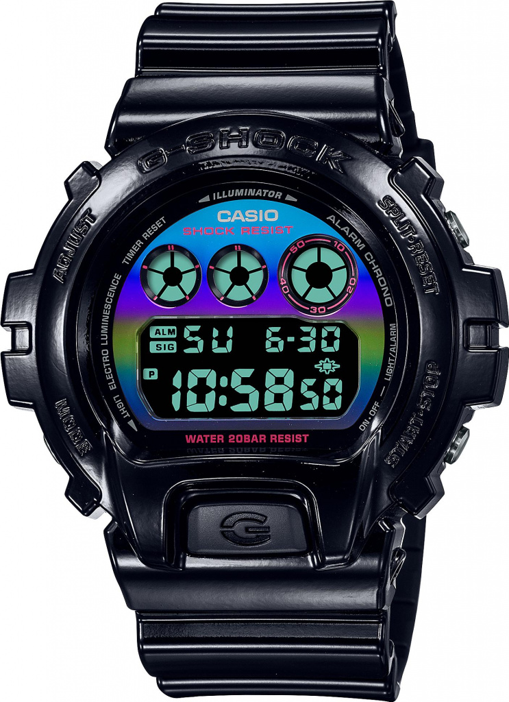 G-Shock DW-6900RGB-1 с цифровым дисплеем